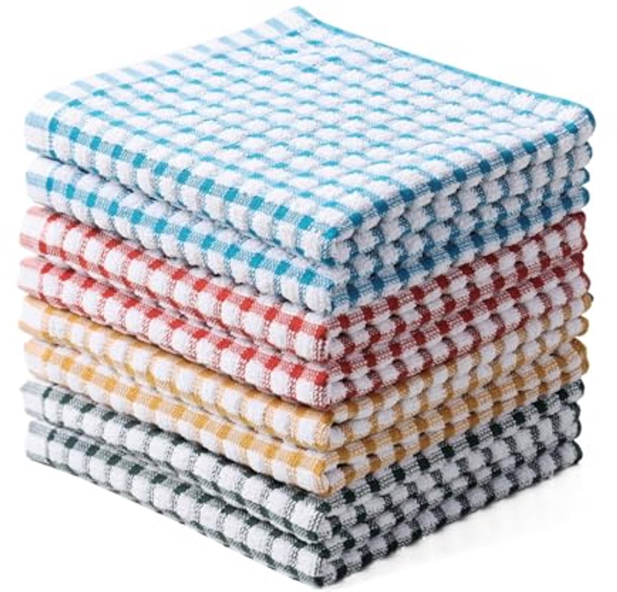 Katoenen Keukendoeken 30 x 30 cm - 8 Stuks - Absorberende en Sneldrogende Vaatdoeken