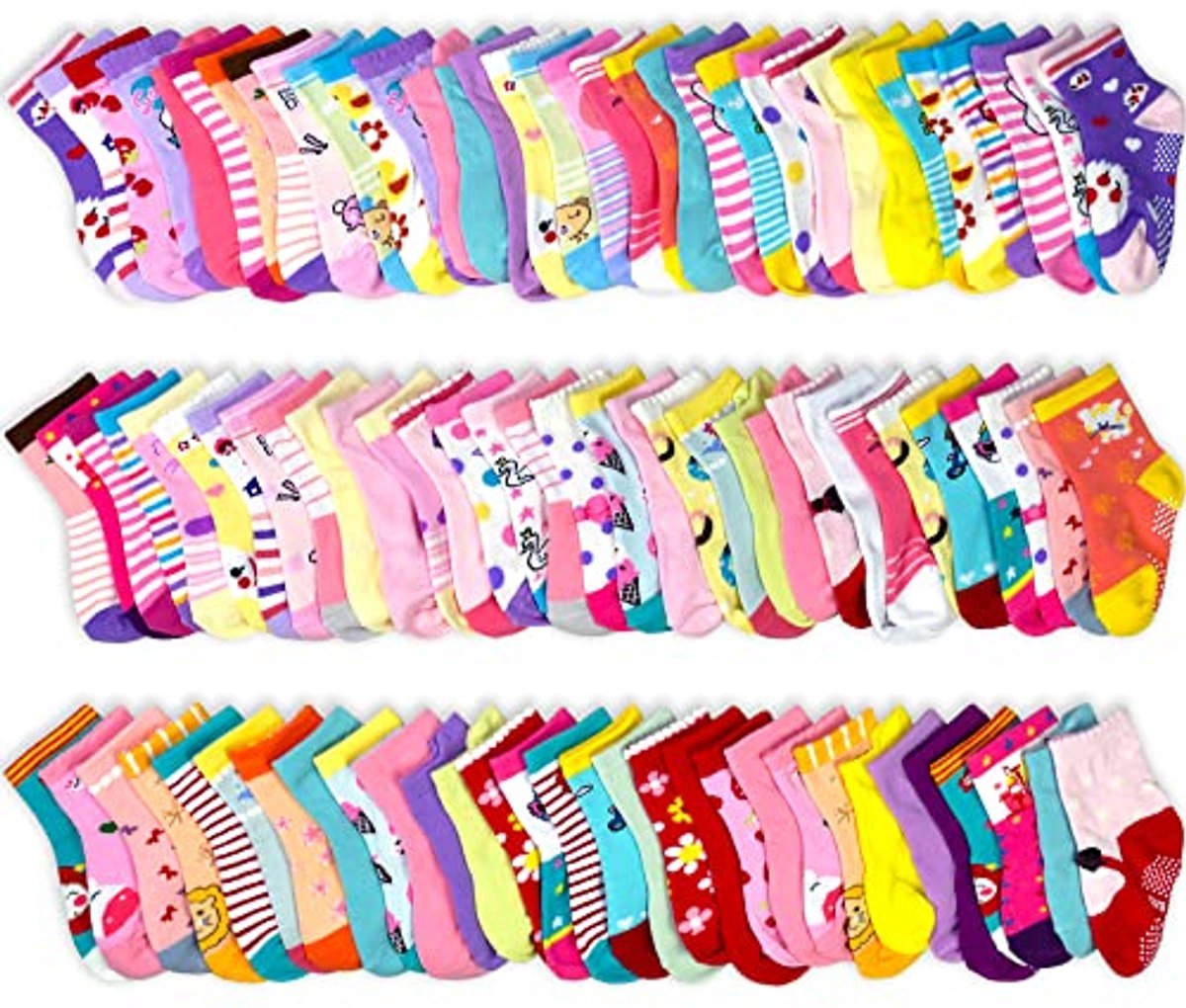 Image of 12 Paar Antislip Sokken voor Baby's en Peuters van 0-7 Jaar