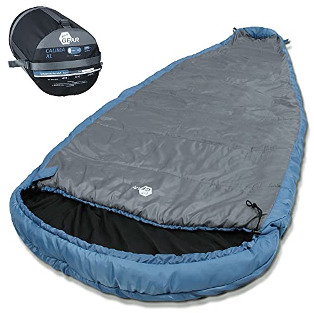Extreem Brede Campingslaapzak tot -10 °C - 230x110cm met Capuchon