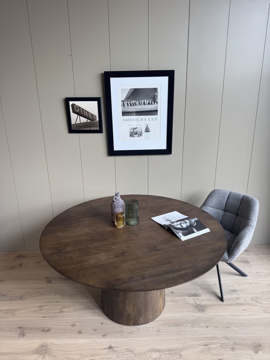 Old Inn - Eettafel Oslo Rond Bruin 150cm