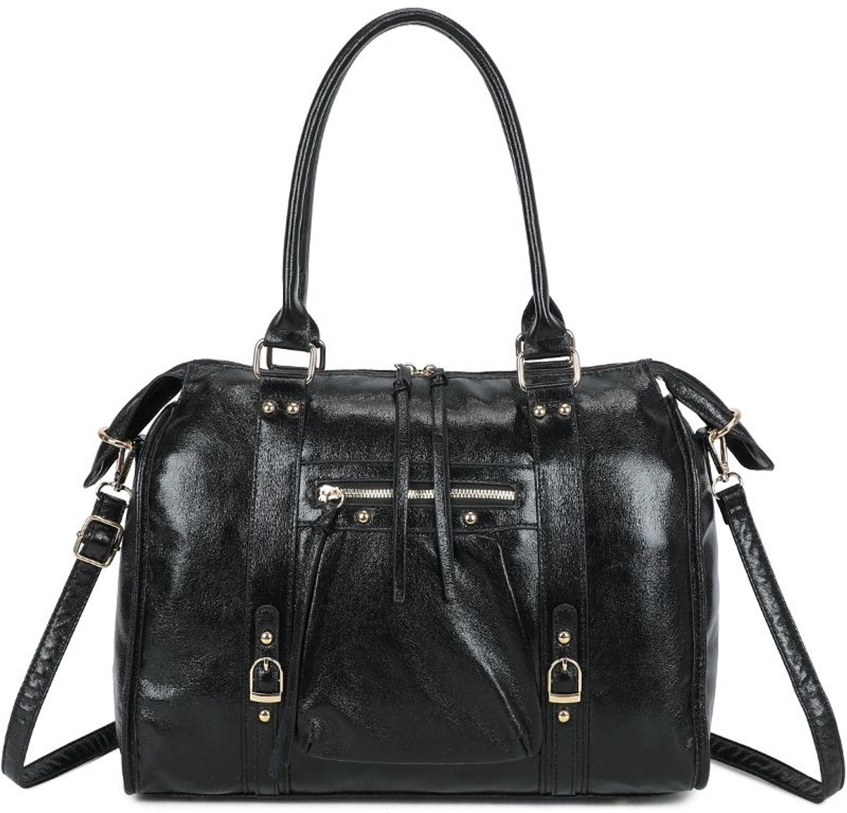 Gallantry® - Damestas - Schooltas - Werktas - Schoudertas - Handtas - Shopper - weekendtas - Zwart/ Goud