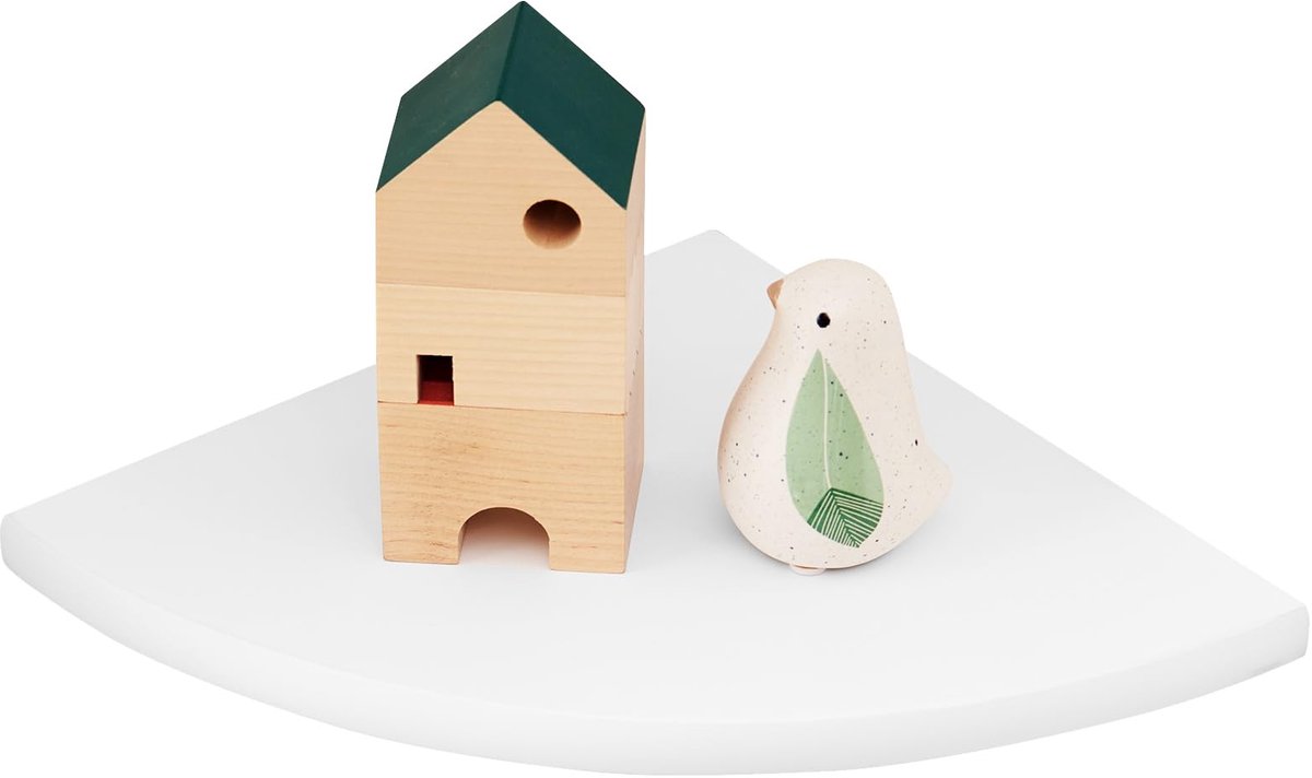 Unyqoos® Zwevend hoekwandrek van massief eikenhout voor veelzijdige opbergruimte