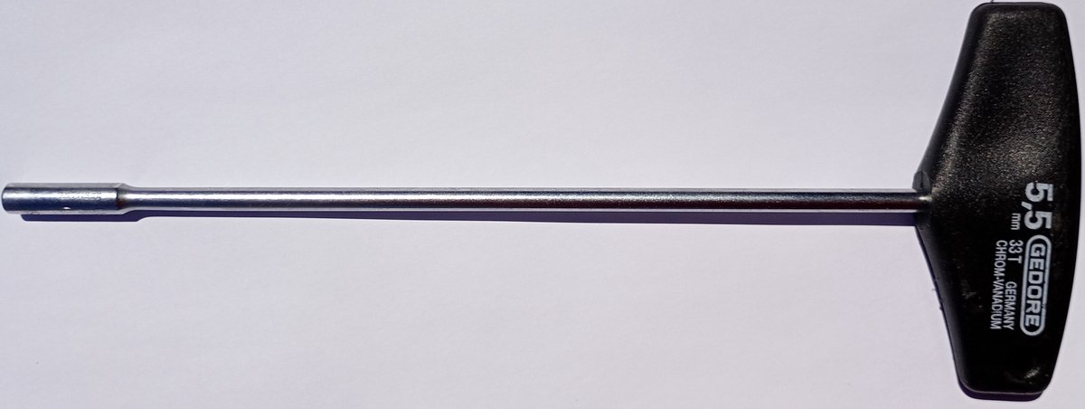 Gedore 33 T Dopre Klinknagelsleutel met T-greep 5,5 x 230 mm