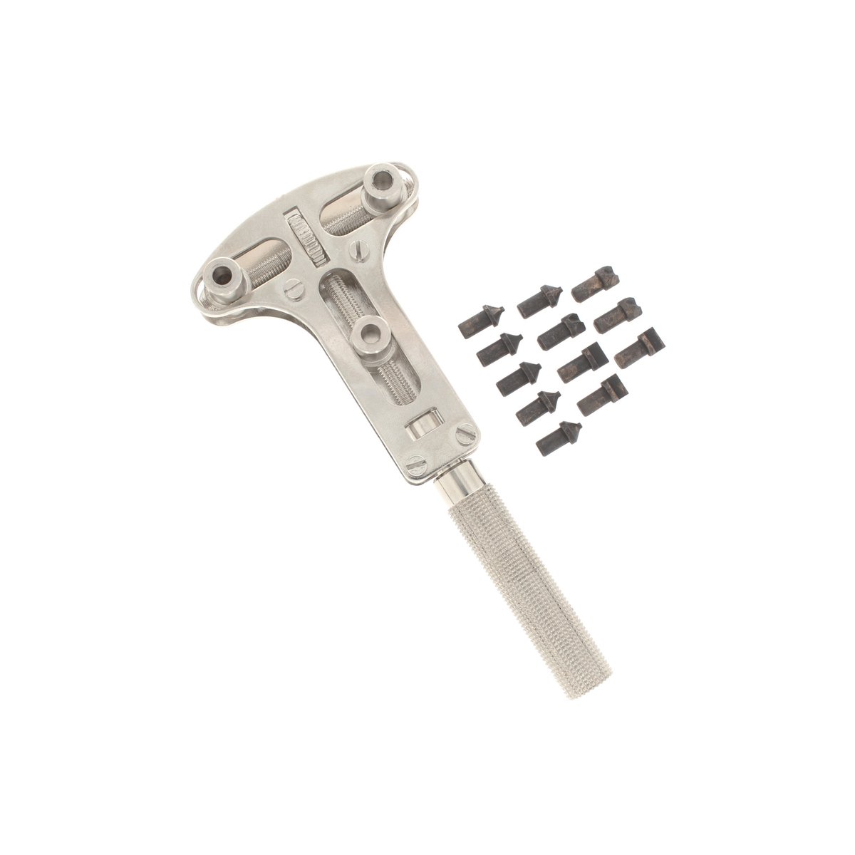 Jaxa Jumbo kofferopener met 12 magnetische inzetstukken in een doos