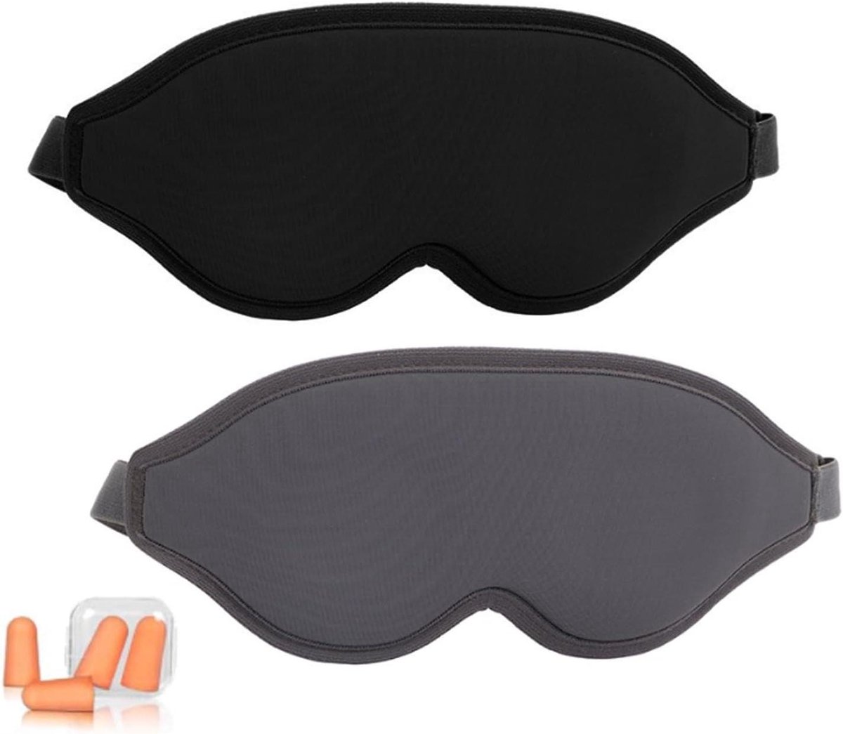 Provento - Comfortabel Slaapmasker Set van 2 - Zachte Oogmaskers voor Rug- en Zijslapers - Verstelbare Bandjes - Reizen en Meditatie - Maat 2