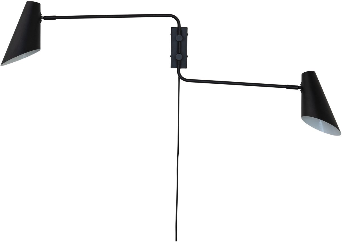 Dyberg Larsen Wandlamp zwart metaal H46 cm D14,6 cm Cale