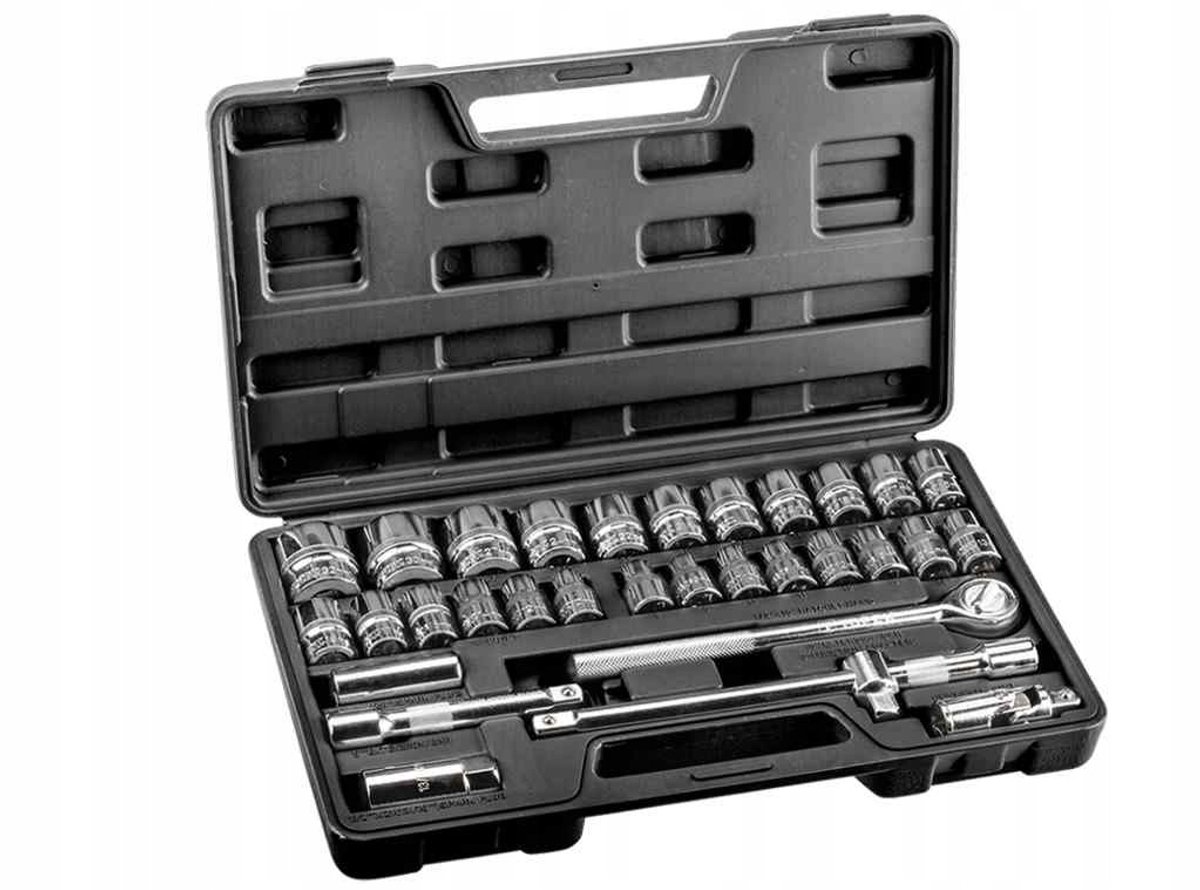 TOPEX Dopslagsleutel Set 1/2", 32 Delen, Robuuste Kwaliteit