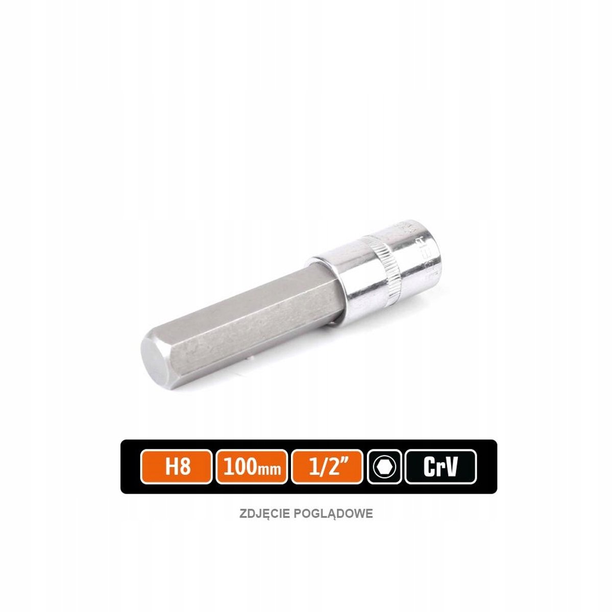 Dopsleutel 1/2" met HEX bit 100mm H8 - CRV Staal