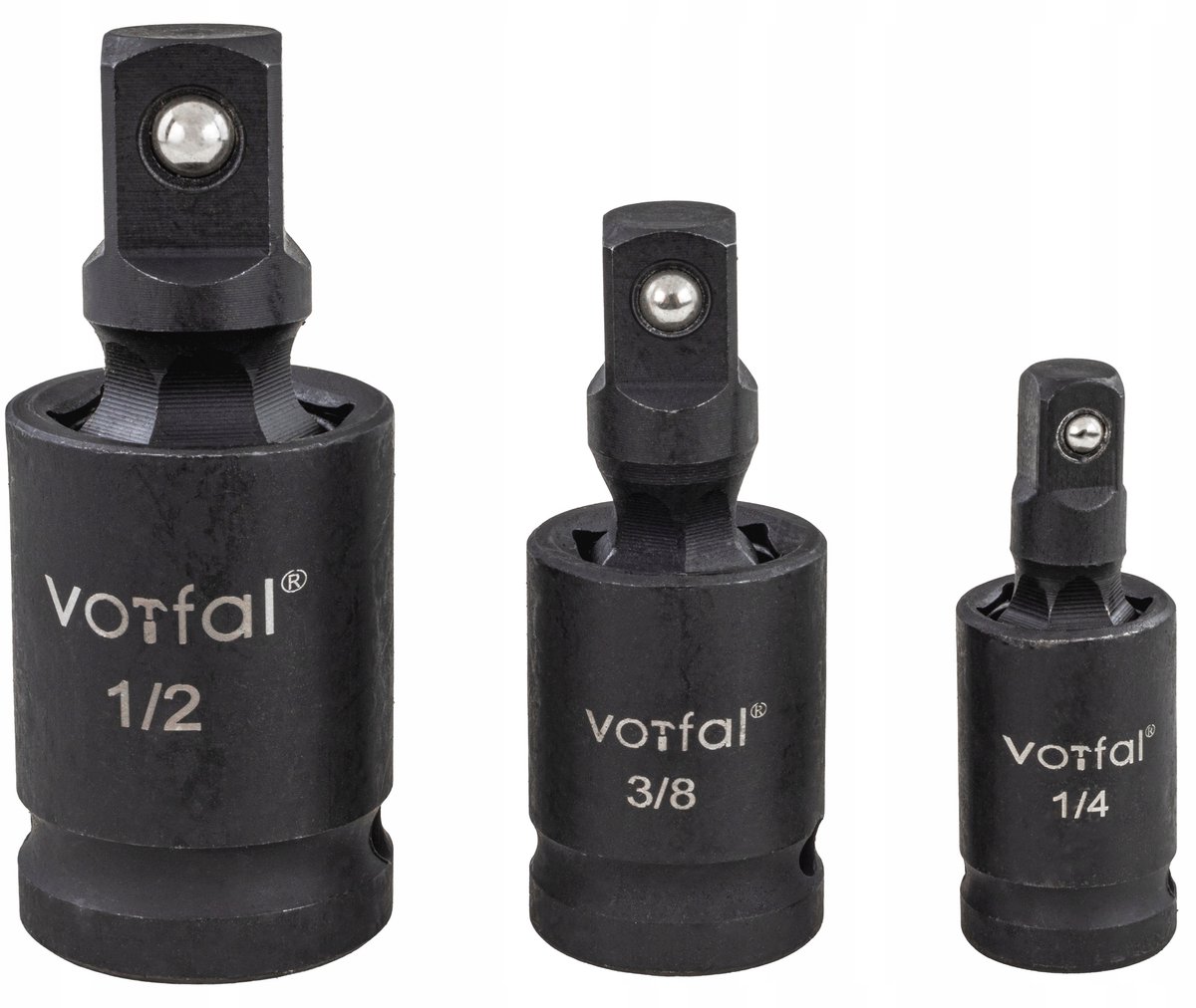 3-delige Krachtdoppenset Cardan 1/4" 3/8" 1/2"