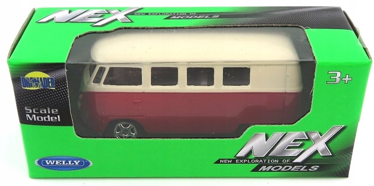 Volkswagen T1 Bus Modelauto Welly Schaal 1:60 Rood