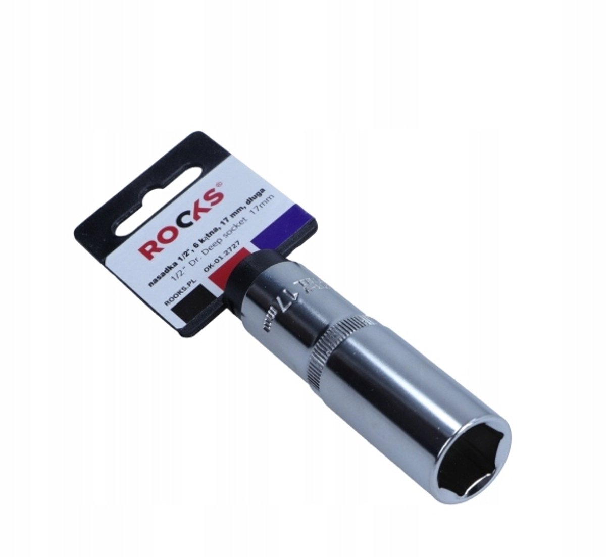 Rooks 1/2" Dopsleutel 17 mm Zeskant Lang