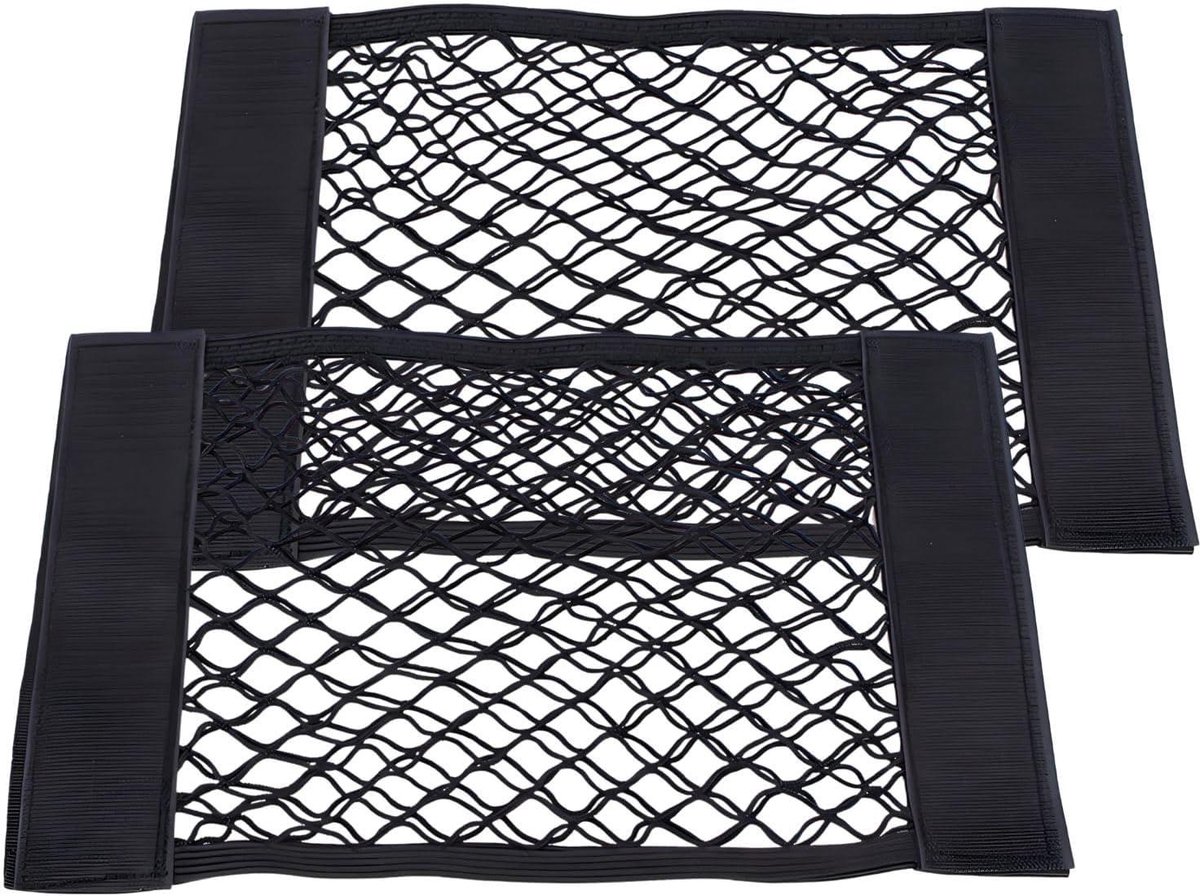 Provento - Elastisch kofferbaknet voor auto/SUV - Duurzaam bagagenet - Opslag en organisatie - Set van 2 (40 x 25 cm)