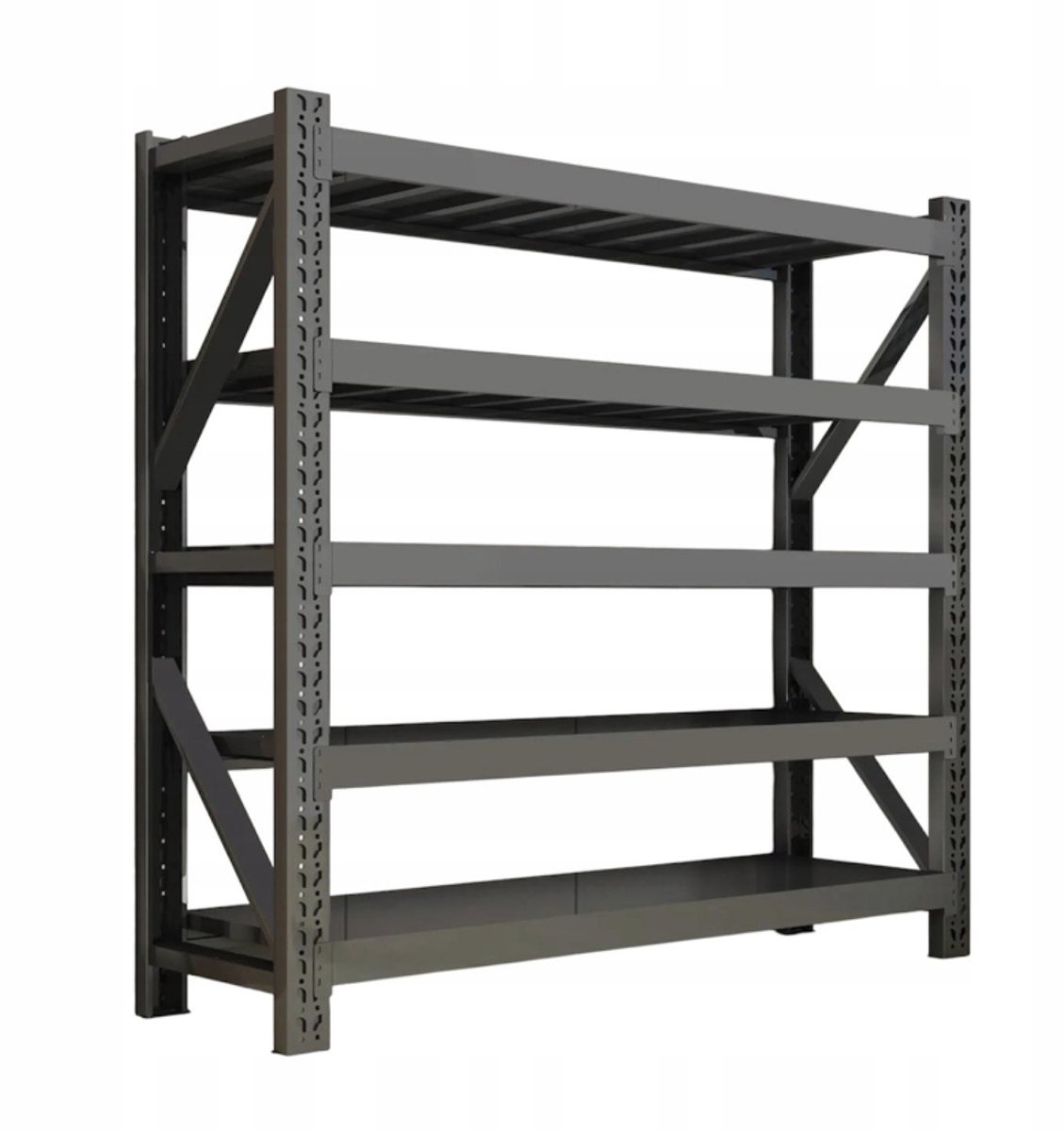 Stevig Metalen Magazijnrek 5 Planken 500kg per Plank - Zwart Mat