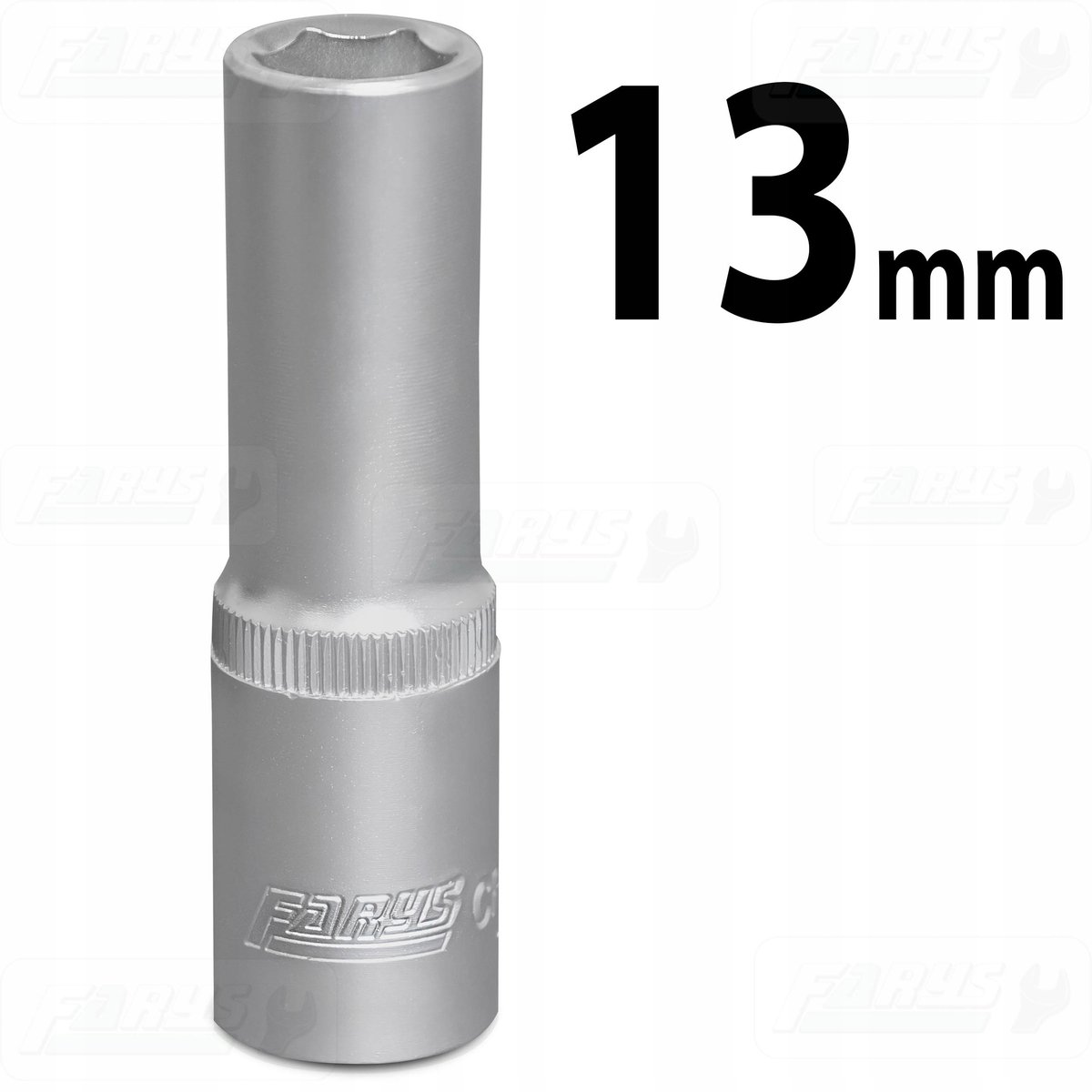 Farys 13 mm 1/2" lange zeskantdop, CrV-staal
