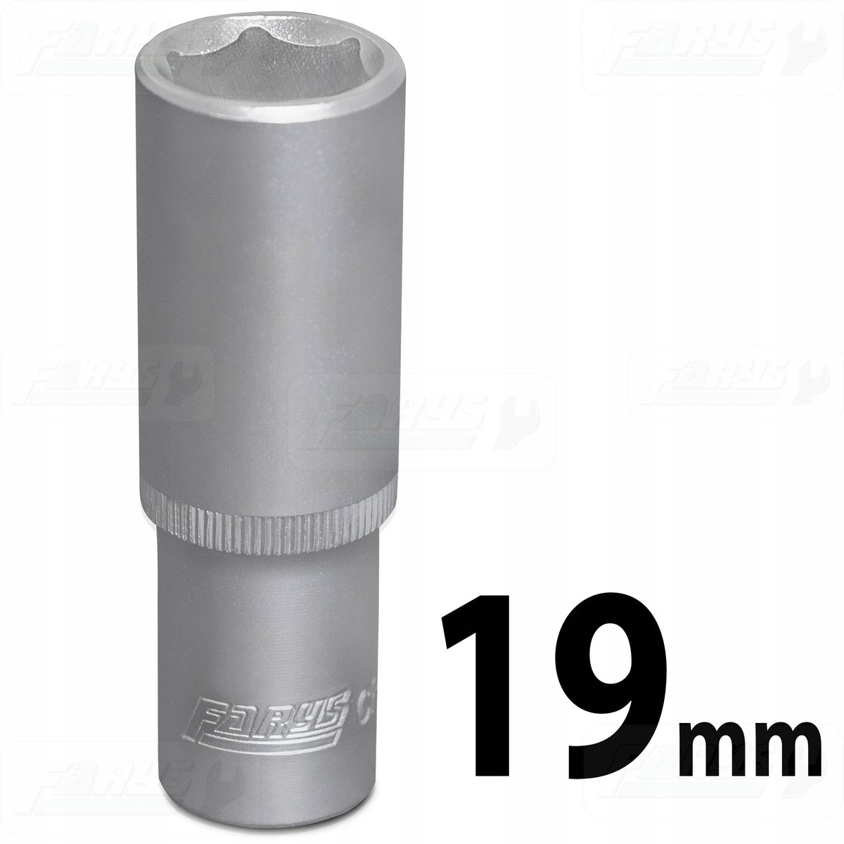 Lange 19 mm 1/2" zeskantdop - CrV-staal