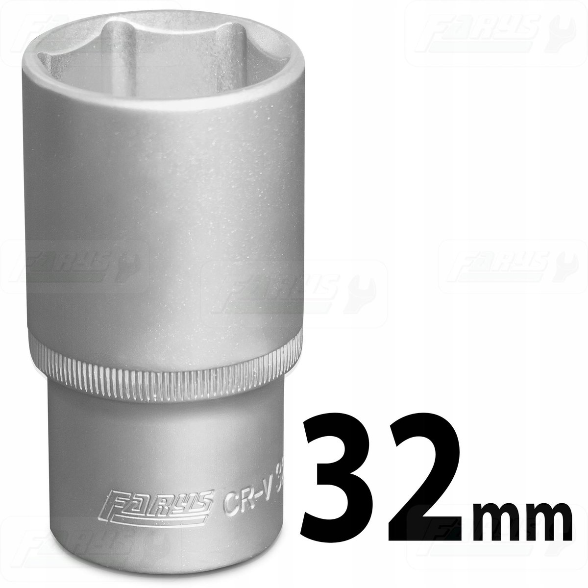 32 mm 1/2" lange zeskantdop, CrV-staal, FR1259