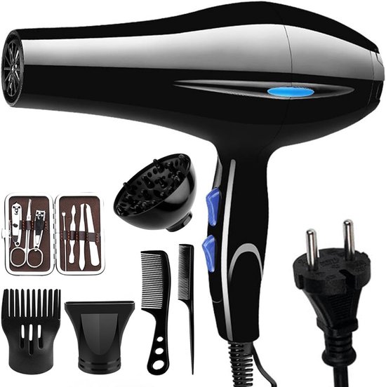 Professionele Haardroger Set - 6 Accessoires & Diffuser - 2 - Professionele - €27,49