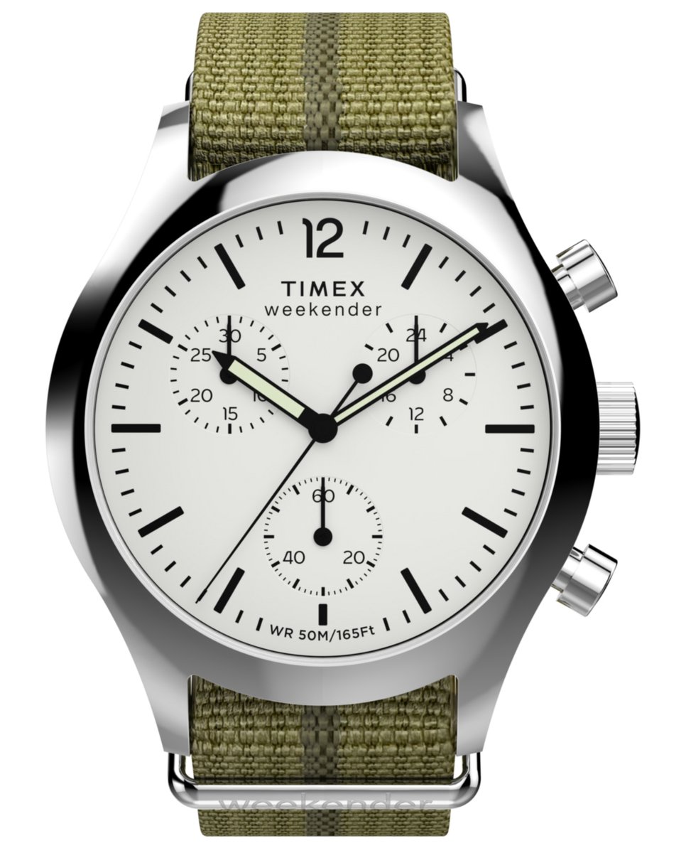 Timex Weekender Main Line TW2Y15700 Horloge - Textiel - Groen - Ø 40 mm