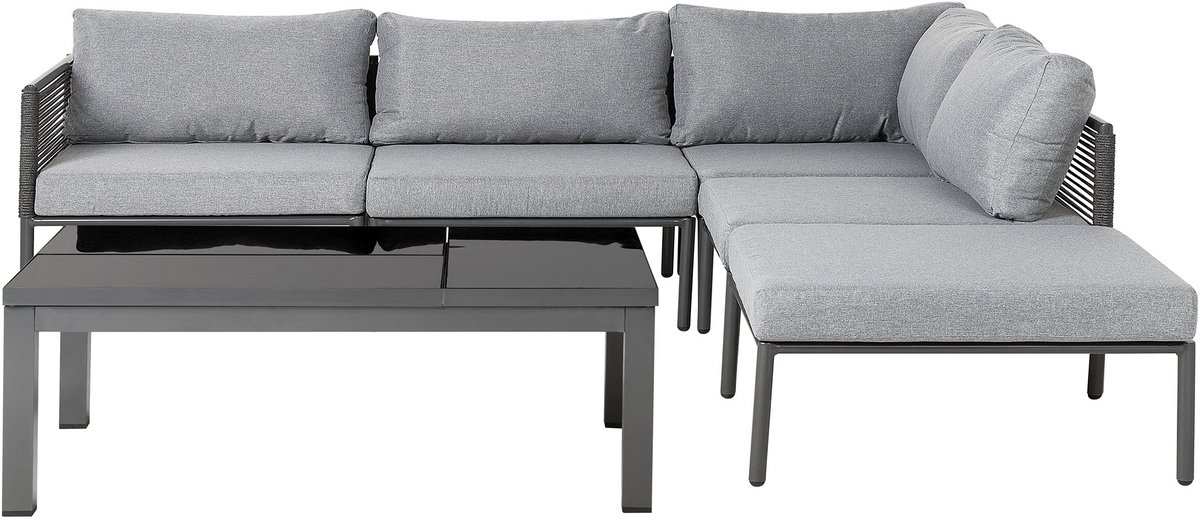 Beliani FORANO - Loungeset-Grijs-Aluminium
