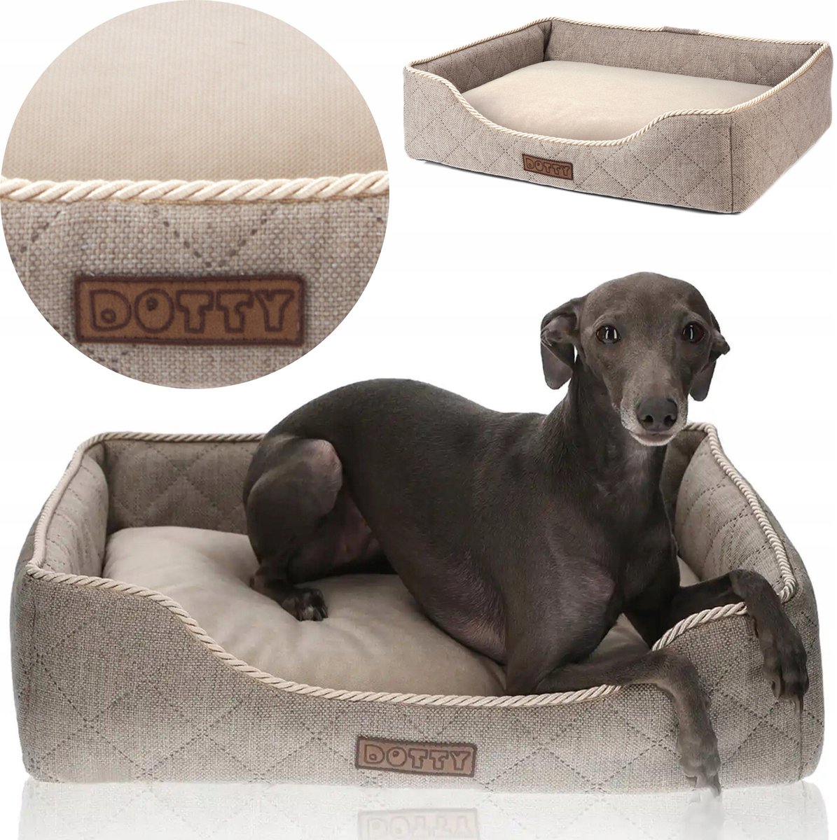 DOTTY Honden- en Kattenbed - Bruin GepiKerd - Maat M