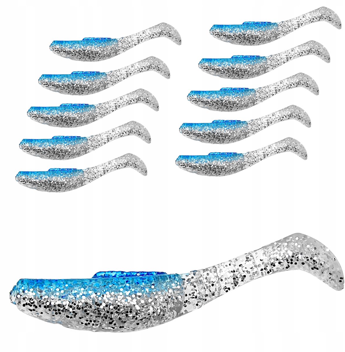 10x Zachte Kunstaas 'Kopyto' 5cm 1.6g voor Snoek & Baars