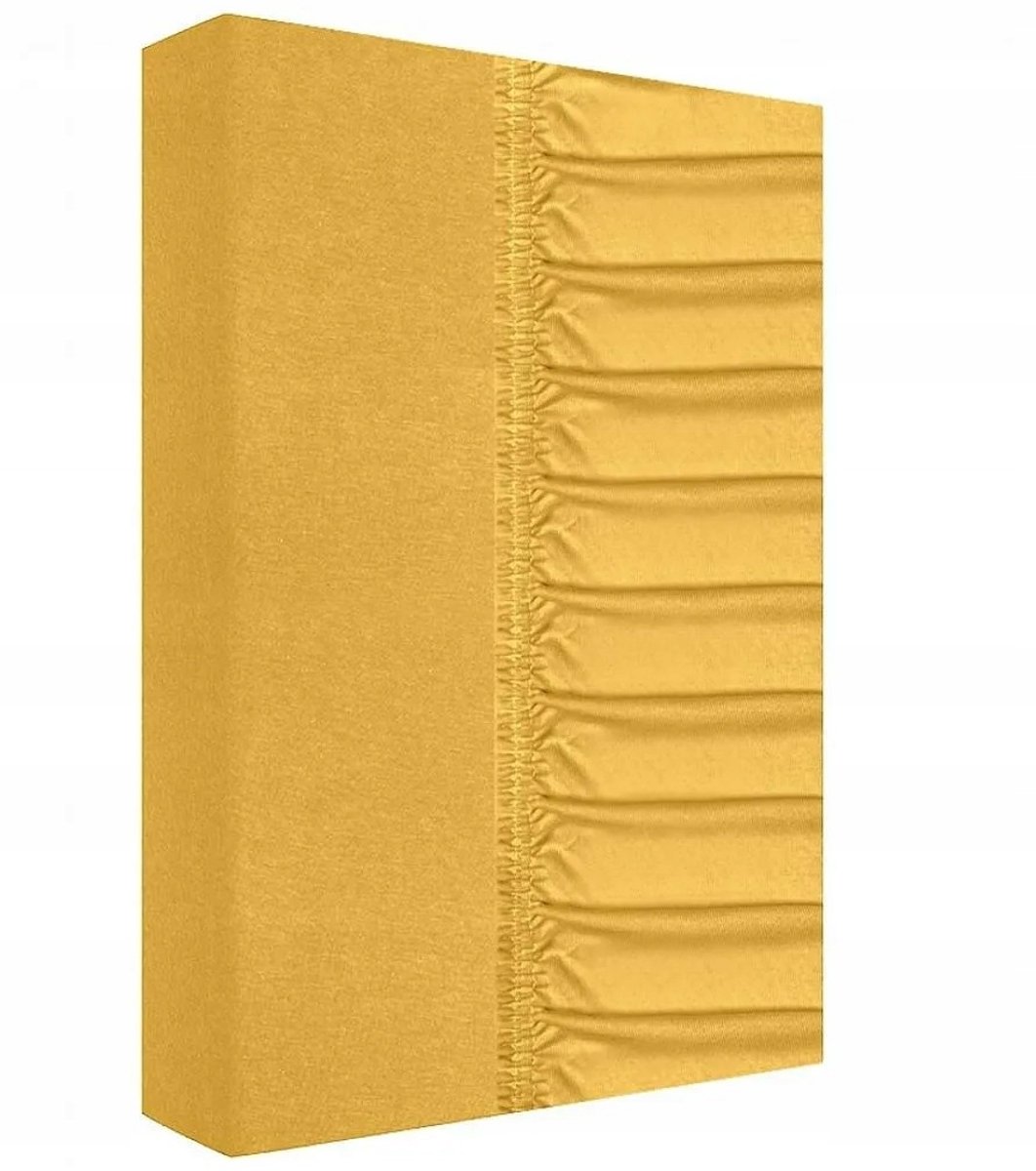 Jersey hoeslaken met elastiek 140x200 cm honingkleur