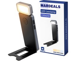 Mardeals Leeslamp - Boeklampje - Leeslampje voor Boek - 5 Lichtstanden - Leeslampjes - Oplaadbare Lamp USB C - Leeslampje voor in Bed - Met Klem - Klemlamp