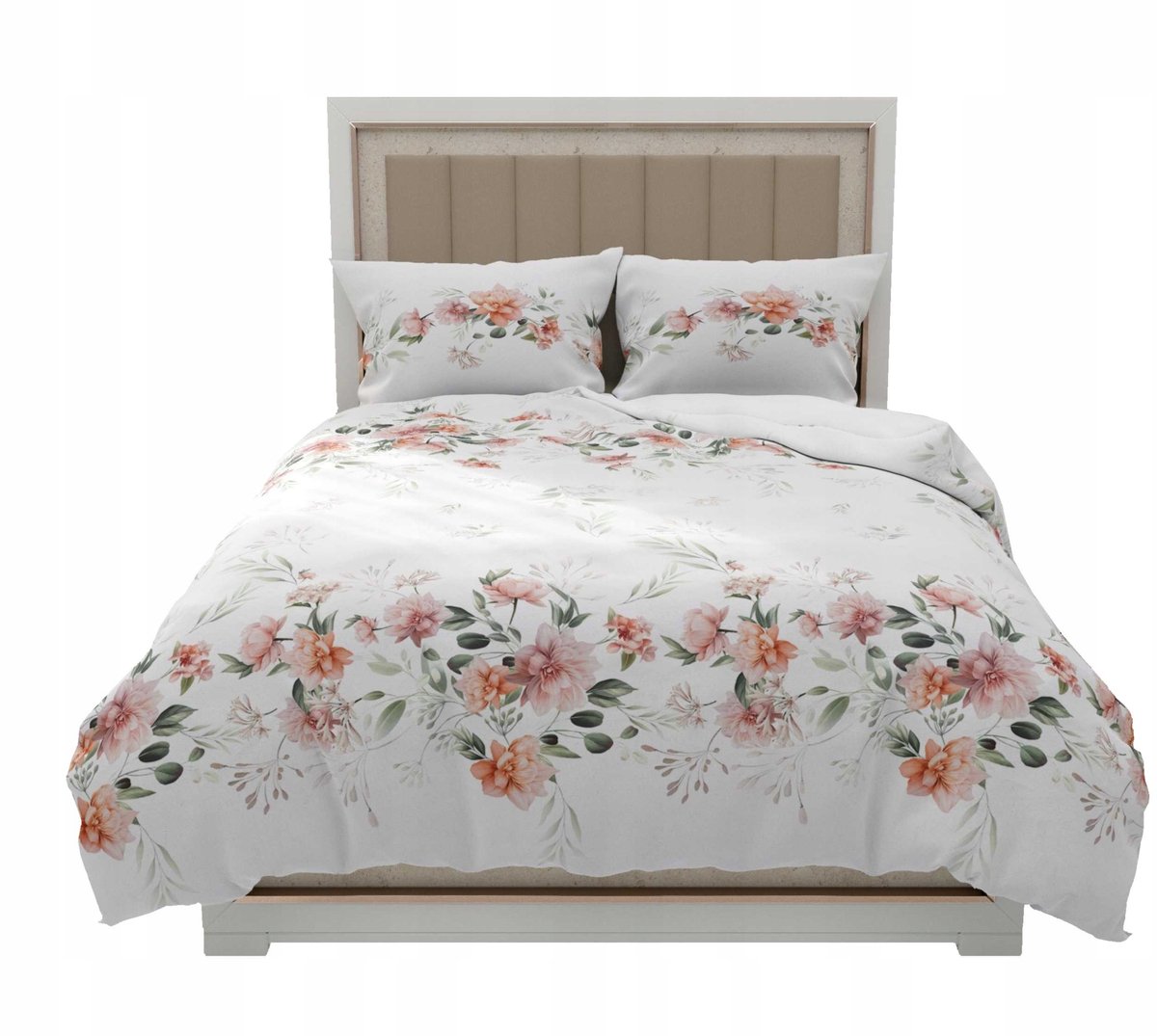 Zaratex Satine Beddengoed 140x200cm - Dalia Bloemen Zilver
