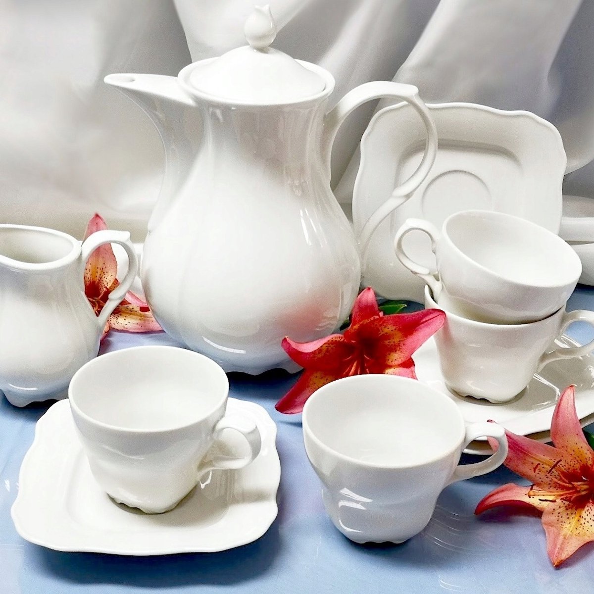 Chodzież Romantica Porseleinen Koffieservies voor 4 Personen - 10 Delig