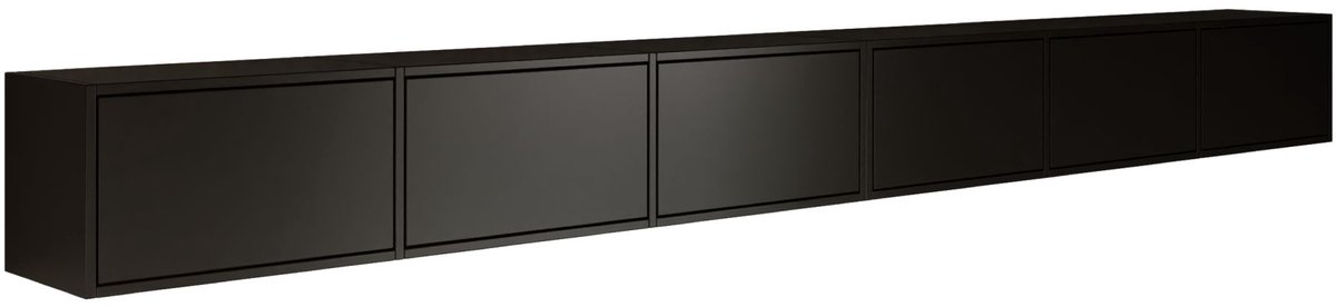 Selsey Framme – Hangend tv-meubel met zes kleppen 300 cm, zwart