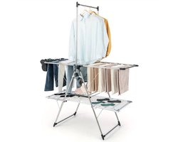 Luxe Uittrekbaar Droogrek met Hangerstang 182x138x63 cm – Opvouwbaar & Stevig Droogrek