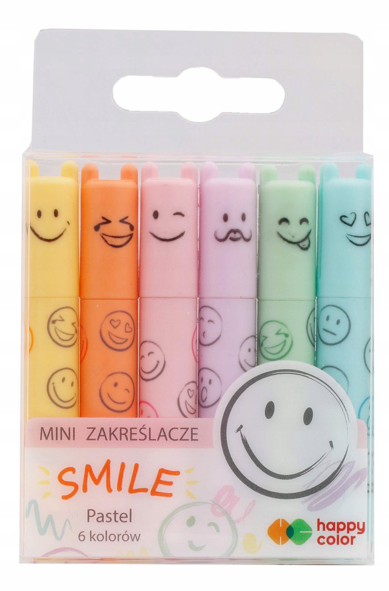 Happy Color Mini Markeerstiften Smile Pastel 6 Kleuren
