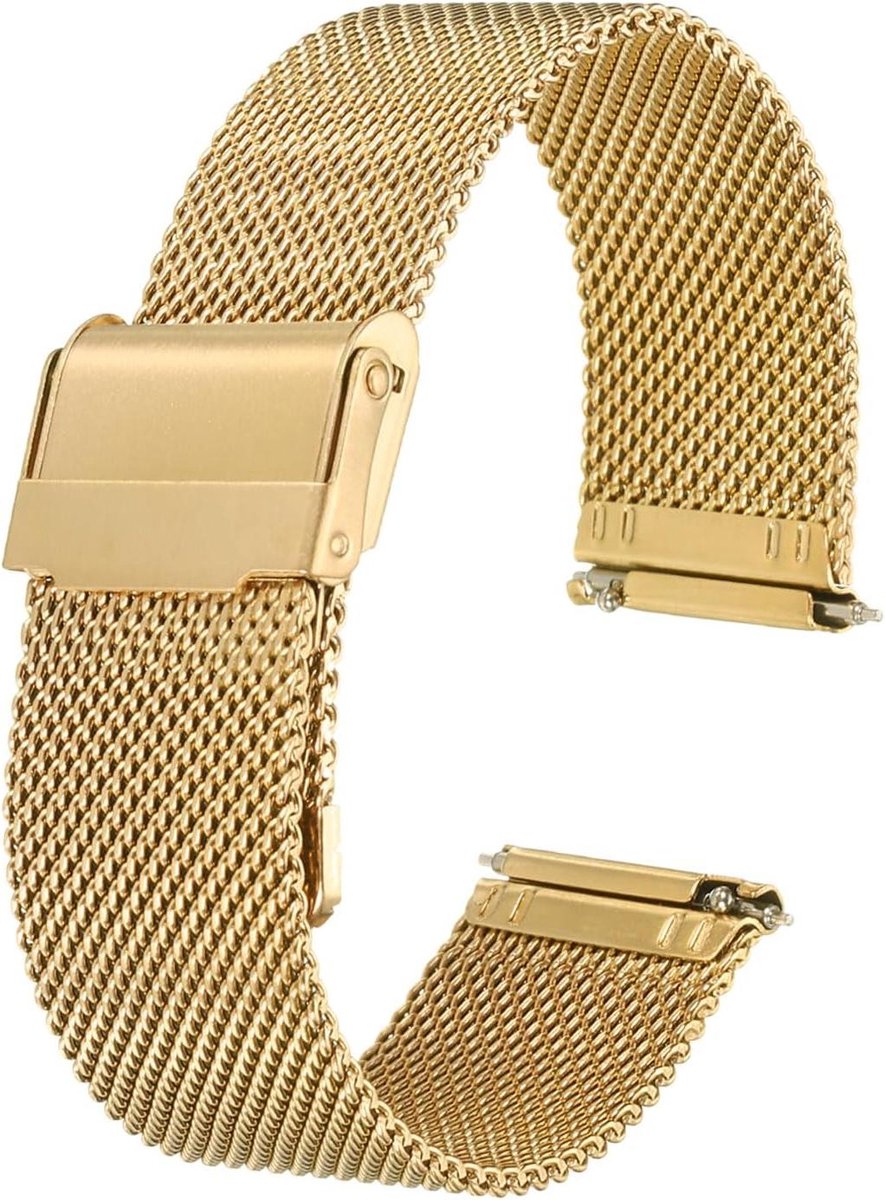 316L roestvrij stalen horlogeband 20mm - snelsluiting - verstelbare metalen armband - goudkleurig