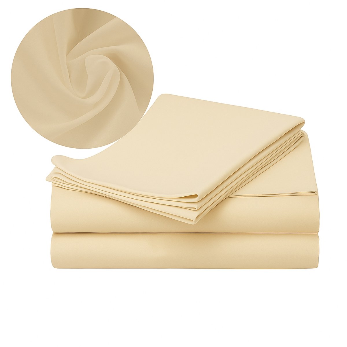 100% Katoenen Hoeslaken 220x200 cm - Beige, Zonder Elastiek