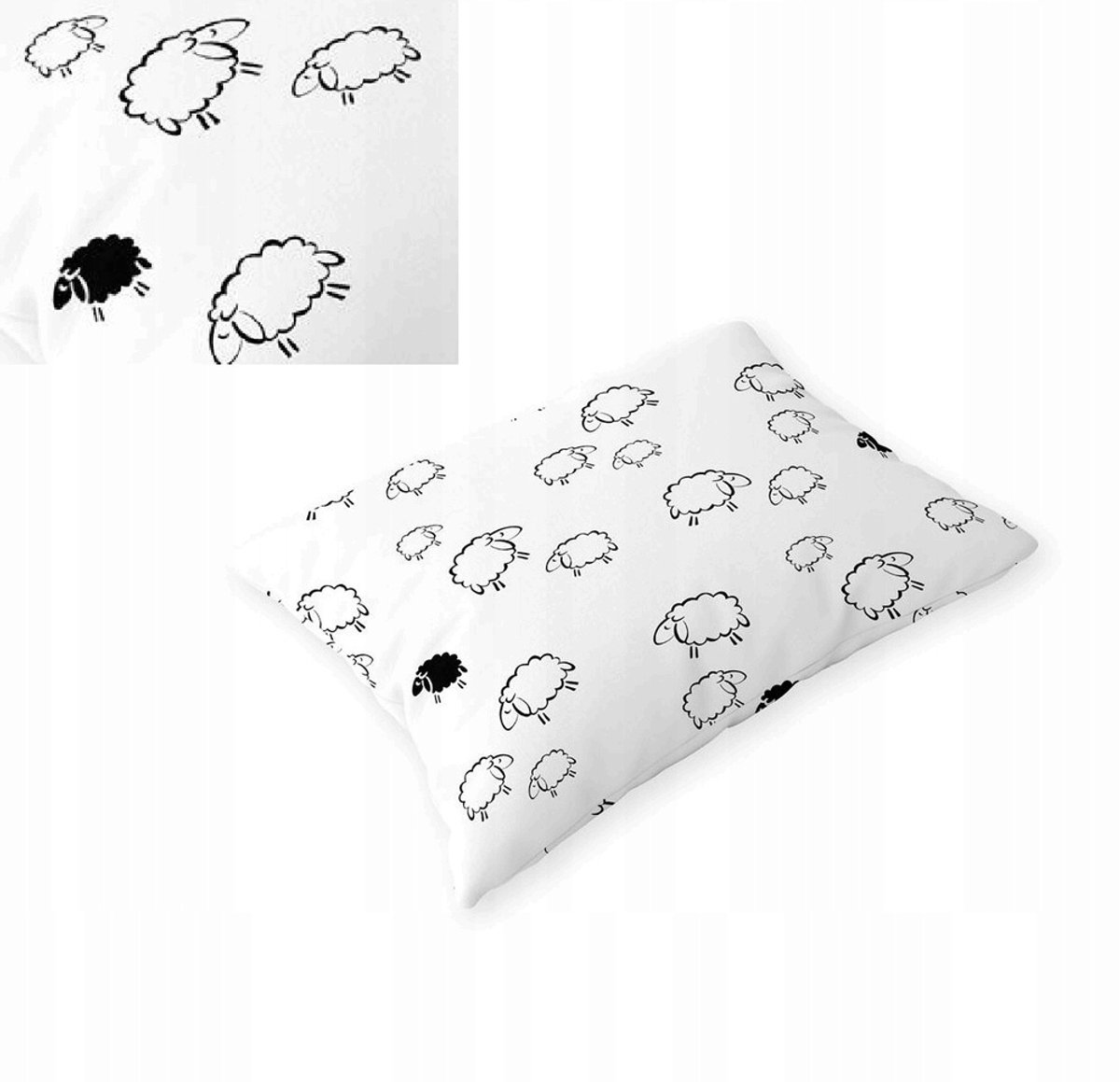 Kora kussens 70x80cm - Witte Lammetjes Patroon