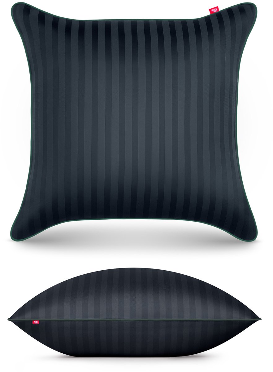 Katoenen Kussensloop 40x40cm Damast Zwart - 100% Katoen