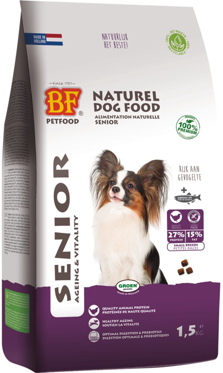 Biofood BF Petfood Small Breed Senior Hondenvoer - 3 x 5 kg - Voordeelverpakking
