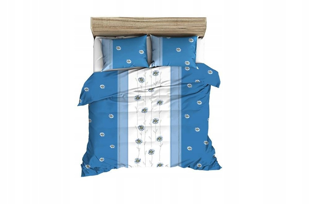 Kora Dekbedovertrek 200x220cm Blauw Margriet 100% Katoen met Knopen
