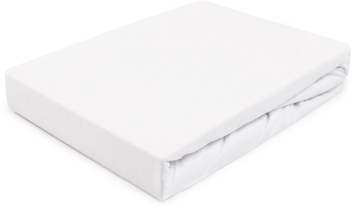 Jersey Hoeslaken met Elastiek 80x160cm - Wit