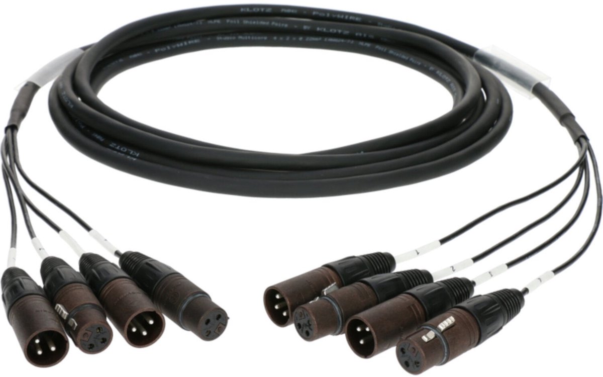 Klotz S04FMX09 4-kanaals gebalanceerde XLR multicore kabel 9 meter