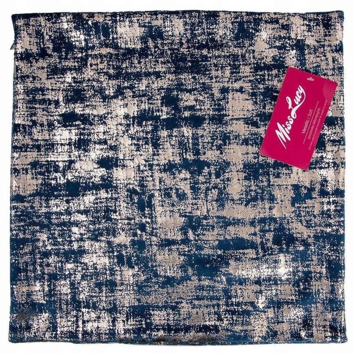 Miss Lucy Metallic Zachte Sierkussenhoes 40x40 cm - Marineblauw