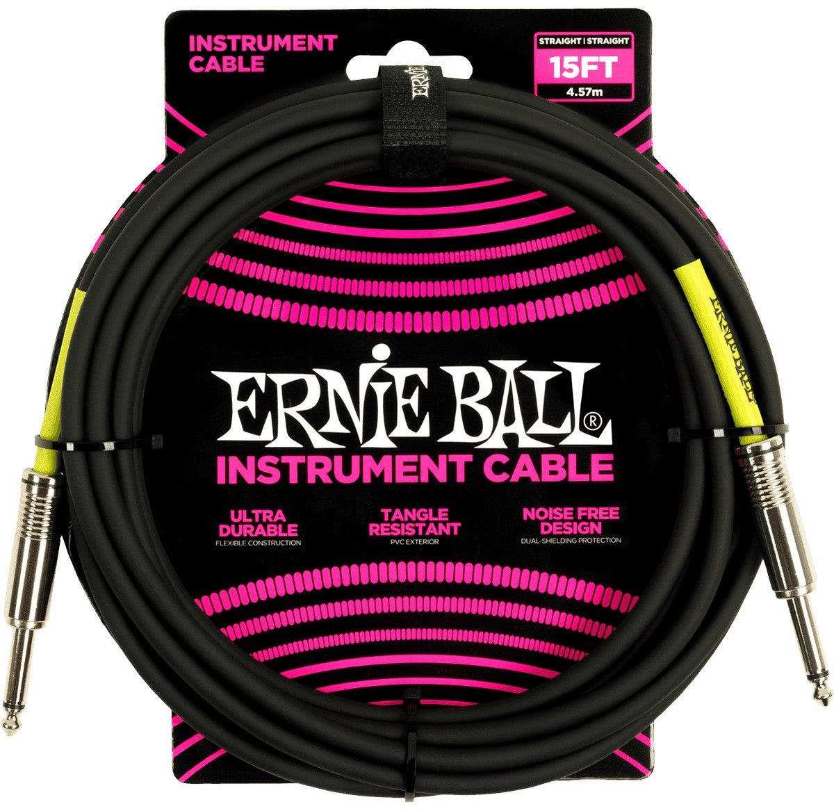 Ernie Ball 6399 instrumentkabel jack mono zwart 4.5m