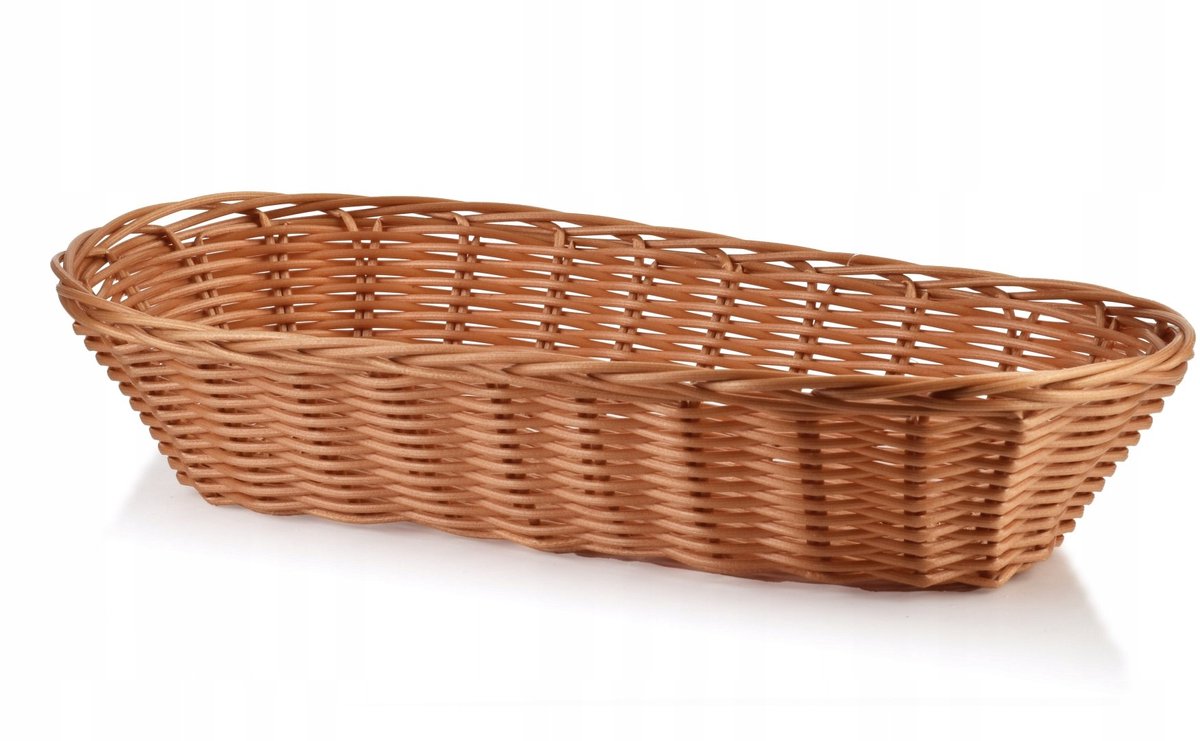 Ovale polyrotan mand - Bruin - 31x17x8 cm - Opbergmand