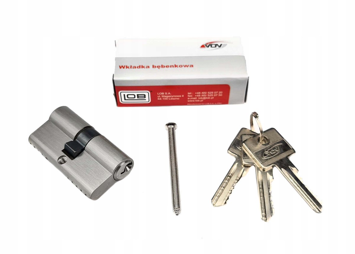 LOB VDV Cilinder 30/40 Nikkel - 3 Sleutels