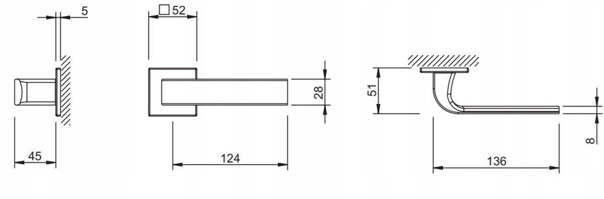 Deurkruk Eekhoorn 2732 5SQ Vierkant Zwart - Modern Design