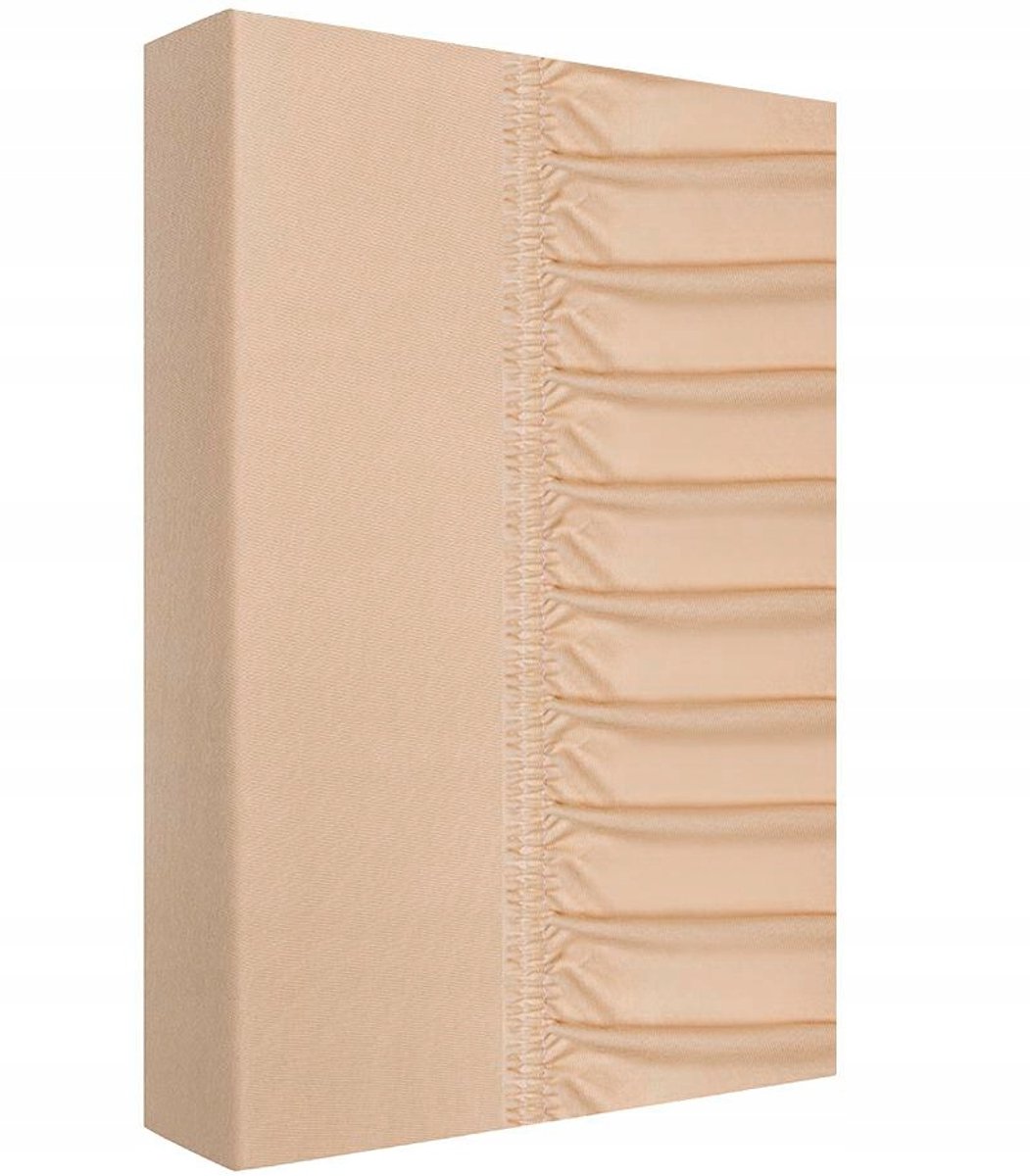 Jersey Hoeslaken 140x200cm Ivoor 160g/m2 100% Katoen