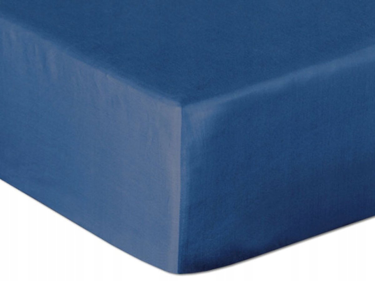 MATERACE Z GÓR 160x200cm Blauw Satin Lakens met Elastiek - Zacht & Duurzaam