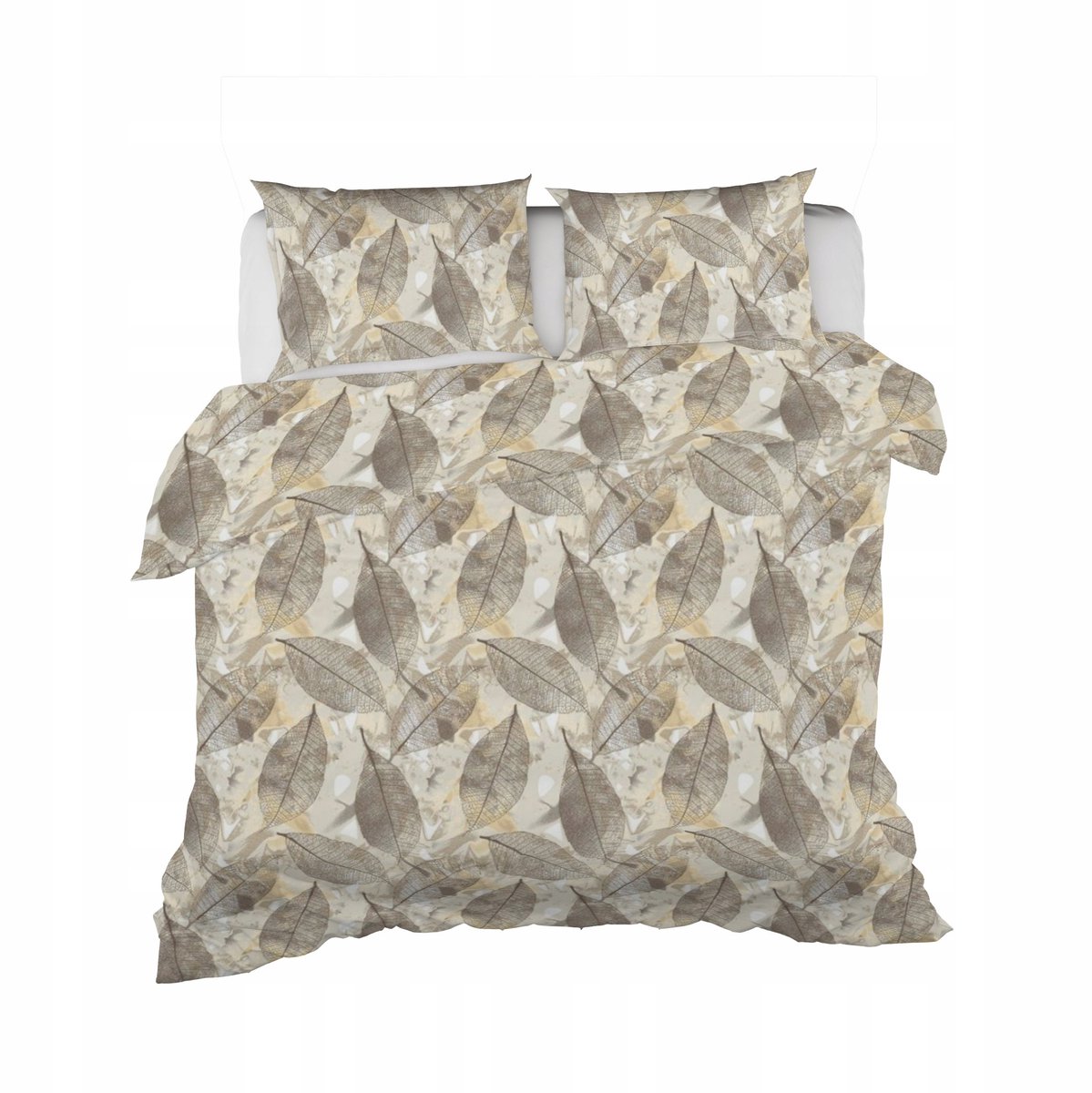 Satijnen Beddengoed Set 160x200cm + 2 Kussenslopen 70x80cm Beige Bruin