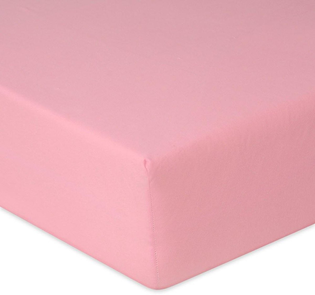 Jersey Hoeslaken 210x200 Roze met Elastiek voor Matras 30cm