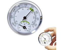 1 stuks hygrometer, binnen- en buitenthermometer, vochtigheidssensor, binnenhygrometer, analoge hygrometer, thermometer-hygrometer, batterijloos, voor huizen, tuinen, auto's
